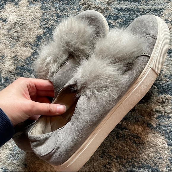 Steve Madden Grey Fluff Slip On Sneakers - Picture 6 of 8